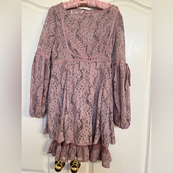 Free People Ruby Purple Lace Floral Dress - Picture 2 of 6